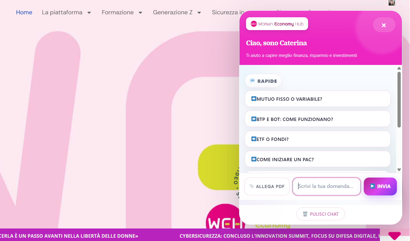Chatbot Woman Economy Hub anteprima